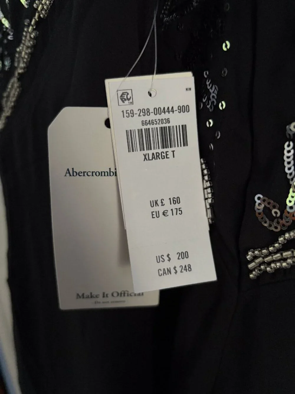 Abercrombie Beaded Plunge Maxi Dress - XL Tall